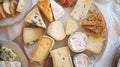 Assorted Gourmet Cheeses on a Platter Royalty Free Stock Photo