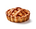 Delectable ideal full cooked apple pie isolated on a white background created by Generative AI