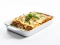 Delectable Layers: Feast Your Eyes on this Perfect Lasagna in a Crisp White Dish