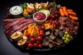 Delectable Meat platter appetizers. Generate Ai