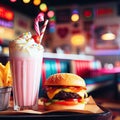 50\'s Diner Milkshake and Burger