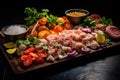 Delectable Peruvian ceviche platter. Generate ai Royalty Free Stock Photo