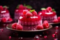 Delectable Raspberry cakes. Generate ai