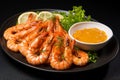 Delectable Shrimp spicy sauce. Generate Ai