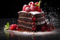 A delectable slice of chocolate cake. Ai Generated.NO.02 Royalty Free Stock Photo
