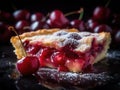 Delectable slice of fresh cherry pie Royalty Free Stock Photo