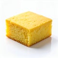 Golden square of freshly baked cornbread, culinary delight on white background Royalty Free Stock Photo
