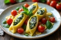 Delectable Tortellini Pasta Dish with Ricotta and Spinach Royalty Free Stock Photo