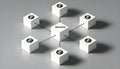 Delegate cube model in gray tones for project management and workflow optimization