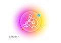 Delegate work line icon. Teamwork share sign. Gradient blur button. Vector