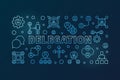 Delegation blue horizontal illustration - vector banner Royalty Free Stock Photo