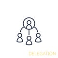 Delegation icon, linear