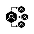 Black solid icon for Delegation, organization and authorize