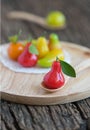 Deletable imitation fruits, Thai dessert, rose apple