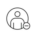Delete account avatar, icon in line design. Delete, account, avatar, remove, profile, picture, image on white background