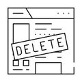 delete account line icon vector illustration