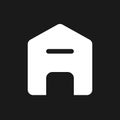 Delete address dark mode glyph ui icon Royalty Free Stock Photo