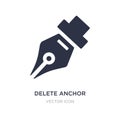 delete anchor point icon on white background. Simple element illustration from UI concept