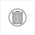 Delete and bin line icon, mobile sign and garbage Royalty Free Stock Photo