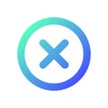 Delete button pixel perfect gradient linear ui icon Royalty Free Stock Photo