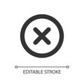 Delete button pixel perfect linear ui icon Royalty Free Stock Photo