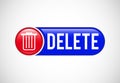 Delete button trash can, bin symbol. Delete web icon vector illustration Royalty Free Stock Photo
