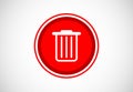 Delete button trash can, bin symbol. Delete web icon vector illustration Royalty Free Stock Photo