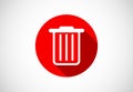 Delete button trash can, bin symbol. Delete web icon vector illustration Royalty Free Stock Photo