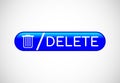 Delete button trash can, bin symbol. Delete web icon vector illustration Royalty Free Stock Photo