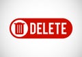 Delete button trash can, bin symbol. Delete web icon vector illustration Royalty Free Stock Photo