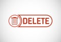 Delete button trash can, bin symbol. Delete web icon vector illustration Royalty Free Stock Photo