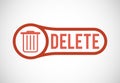 Delete button trash can, bin symbol. Delete web icon vector illustration Royalty Free Stock Photo