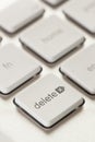 Delete button on a White and Grey Computer Keyboard Royalty Free Stock Photo