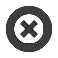 delete character icon in Badge style with shadow