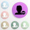 delete contact badge color set. Simple glyph, flat vector of web icons for ui and ux, website or mobile application Royalty Free Stock Photo