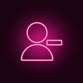 delete contact sign icon. Elements of web in neon style icons. Simple icon for websites, web design, mobile app, info graphics Royalty Free Stock Photo