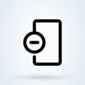 Delete Device icon or logo line art style. Rejected web access. Thin line rejected access vector illustration