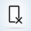 Delete Device icon or logo line art style. Rejected web access. Thin line rejected access vector illustration