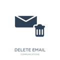delete email icon in trendy design style. delete email icon isolated on white background. delete email vector icon simple and