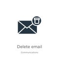 Delete email icon vector. Trendy flat delete email icon from communications collection isolated on white background. Vector