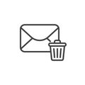 Delete email line icon