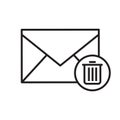 Delete email linear icon