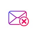 Delete email, mail vector icon Royalty Free Stock Photo