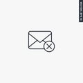 Delete envelope, linear style sign for mobile concept and web design