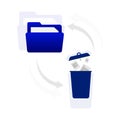 Delete file, file, trash can, flat design vector illustration Royalty Free Stock Photo