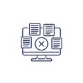 Delete files, documents line icon Royalty Free Stock Photo