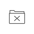 Delete folder line icon Royalty Free Stock Photo