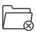 Delete folder line icon, web and mobile, delete Royalty Free Stock Photo