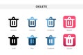 delete icon in different style. delete vector icons designed in outline, solid, colored, gradient, and flat style. Symbol, logo Royalty Free Stock Photo