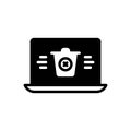 Black solid icon for Delete, remove and laptop Royalty Free Stock Photo